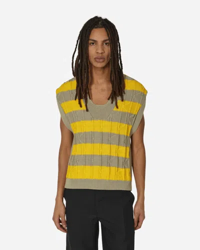 Kiko Kostadinov Merli Stripe Cotton Cable Sweater Vest In Multicolor