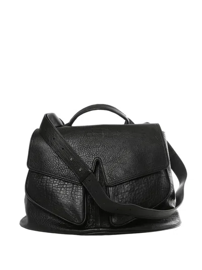 Kiko Kostadinov Mezulari Leather Flap Clutch Bag In Black