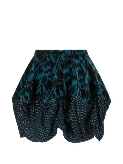 Kiko Kostadinov Mini Evelyn Animal-print Velvet Skirt In Multi