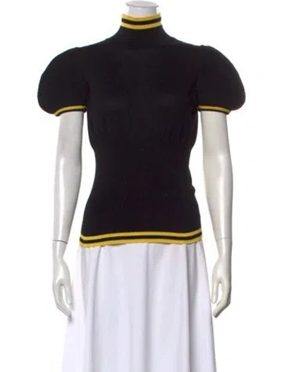 Pre-owned Kiko Kostadinov Mock Neck Short Sleeve Top In Black