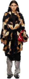 Kiko Kostadinov Multicolor Orpheus Coat In Lynx Patchwork