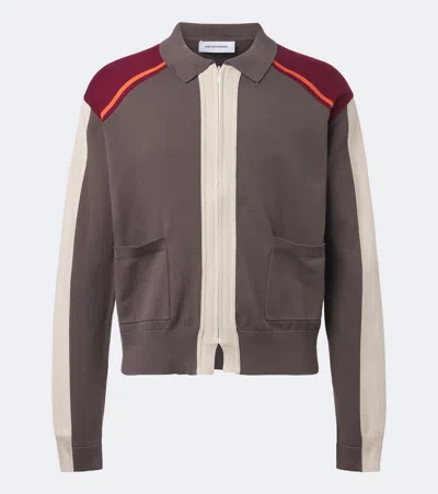 Kiko Kostadinov Munno Cotton Zip-up Cardigan In Gray