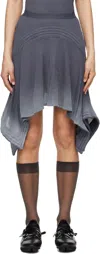 Kiko Kostadinov Navy Celritatem Padded Midi Skirt In Gray