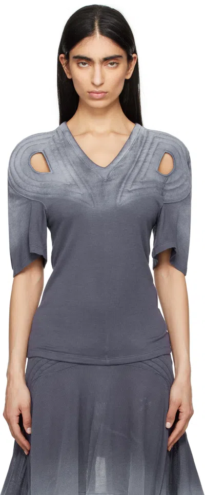 Kiko Kostadinov Navy Celritatem Padded T-shirt In Sky Blue