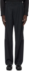 KIKO KOSTADINOV NAVY KNOX ZIP TROUSERS