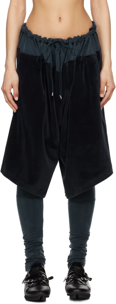 Kiko Kostadinov Navy Pennon Jersey Trousers In Spruce Blue / Midnig