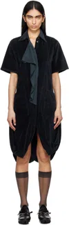 Kiko Kostadinov Navy Quasar Jersey Minidress In Midnight Navy / Spru