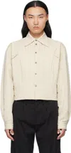 Kiko Kostadinov Kraner Striped Cropped Cotton Shirt In Neutral