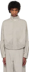 Kiko Kostadinov Off-white Zafar Cropped Jacket In Seedpearl