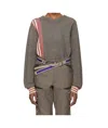 Kiko Kostadinov Ostro Stripe V-neck Sweater In Gray