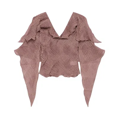 Pre-owned Kiko Kostadinov Plexus Blouse 'burgundy/pearl' | Red | Women's Size 38