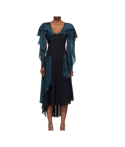 Kiko Kostadinov Plexus Midi Dress In Blue