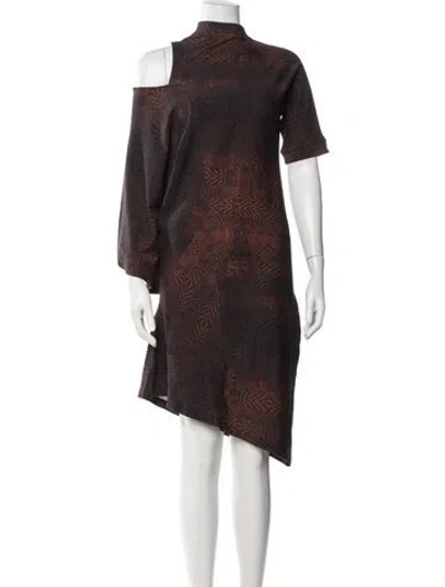 Pre-owned Kiko Kostadinov Printed Mini Dress In Brown