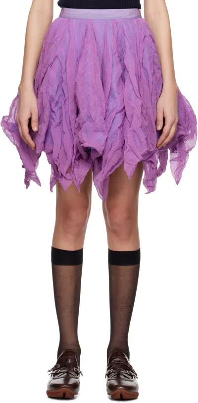 Kiko Kostadinov Purple Uhura Circle Midi Skirt In Lilac Smoke Grey