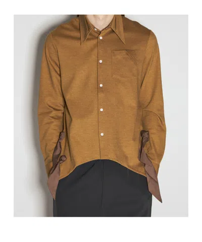 Kiko Kostadinov Rino Twisted Knotted Shirt In Brown