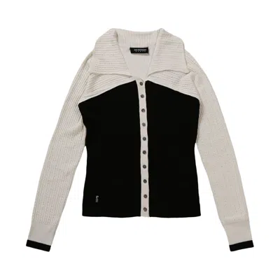 Pre-owned Kiko Kostadinov Rover Knit Cardigan 'phantom Black/bone White' | Women's Size 36