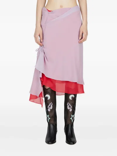 KIKO KOSTADINOV RUFFLED LAYERED MIDI SKIRT