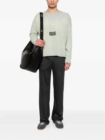 Kiko Kostadinov Sargo Long-sleeve Henley T-shirt In Gray