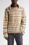 Kiko Kostadinov Beige Scarpitta Turtleneck In Beige/grey Mix/grey