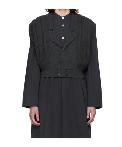 Kiko Kostadinov Gray Orson Cardigan In Shiny Graphite