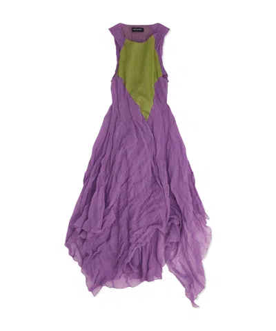 Kiko Kostadinov Shura Sleeveless Dress In Purple/green
