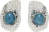 Kiko Kostadinov Silver & Blue Alis Dish Earrings In Silver