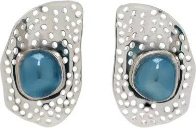 KIKO KOSTADINOV SILVER & BLUE ALIS DISH EARRINGS