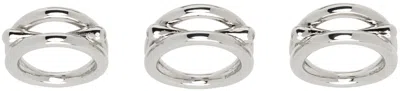 Kiko Kostadinov Silver Thorn Ring Set In Metallic