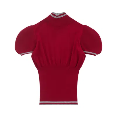 Pre-owned Kiko Kostadinov Simone Knit Top 'cherry Red' | Women's Size 38