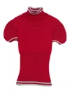 Kiko Kostadinov Simone Striped-trim Knitted Top In Red