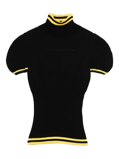 Kiko Kostadinov Simone Striped-trim T-shirt In Black