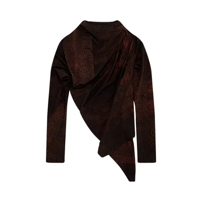 Pre-owned Kiko Kostadinov Simpson Top 'feather Print' | Multi-color | Women's Size 36