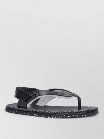 Kiko Kostadinov Slide Sandals Heel Contrast Stitching Detail In Black