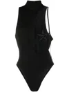 Kiko Kostadinov Star-detail Cut-out Bodysuit In Black