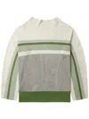 Kiko Kostadinov Off-white & Green Essick Stripe Turtleneck In Neutrals
