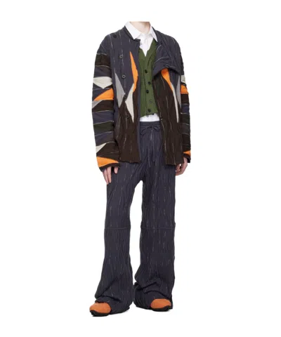 Kiko Kostadinov Striped Casual Pants In Blue