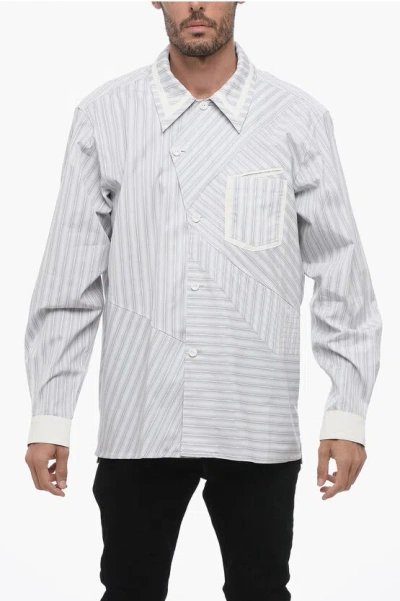 Kiko Kostadinov Striped Cotton Polin Aspasia Shirt In White