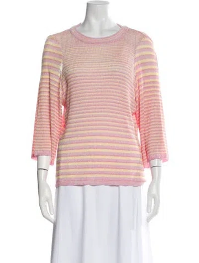 Pre-owned Kiko Kostadinov Striped Crew Neck Top In Pink