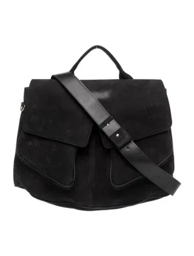 Pre-owned Kiko Kostadinov Suede Messenger Bag In Black
