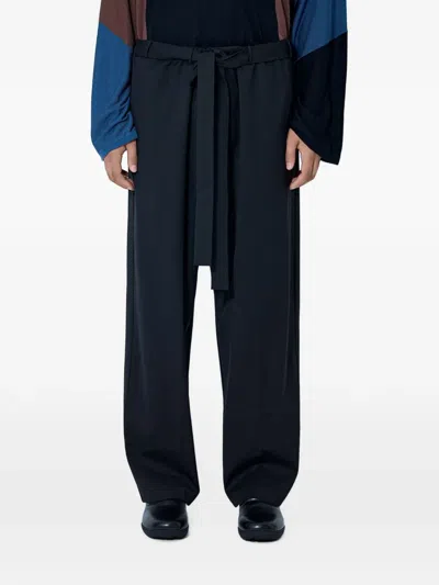 Kiko Kostadinov Tie-waist Wide-leg Trousers In Black