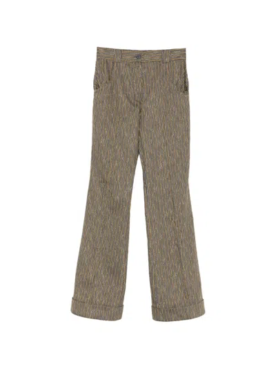 Kiko Kostadinov Tunin Striped Flared Trousers In Gray