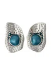 Kiko Kostadinov Silver & Blue Alis Dish Earrings In Silver