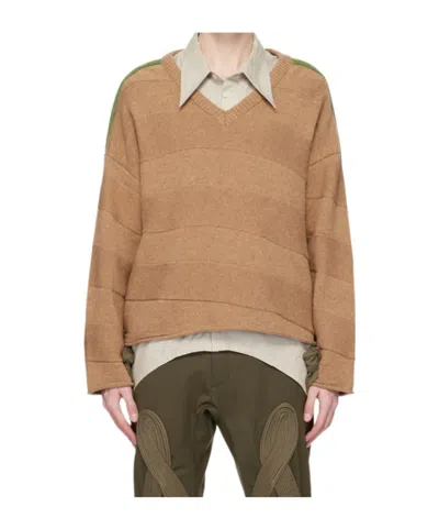 Kiko Kostadinov V-neck Sweater In Nude