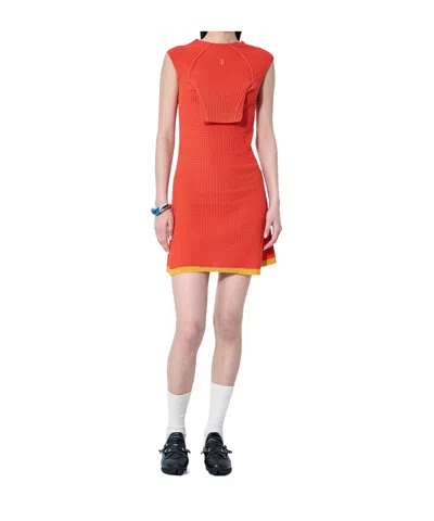 Kiko Kostadinov Vecto Knit Shift Dress In Red
