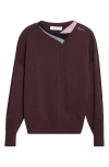 Kiko Kostadinov Vig Multi Collar Wool & Silk Sweater In Red