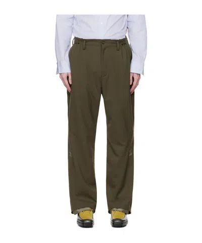 Kiko Kostadinov Khaki Orson Trousers In Army Green/lavender