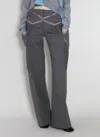 Kiko Kostadinov Flounced Side Polyester Pant In Grey