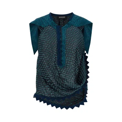 Pre-owned Kiko Kostadinov Weathervane Top 'black/mosaic Blue' | Women's Size 38