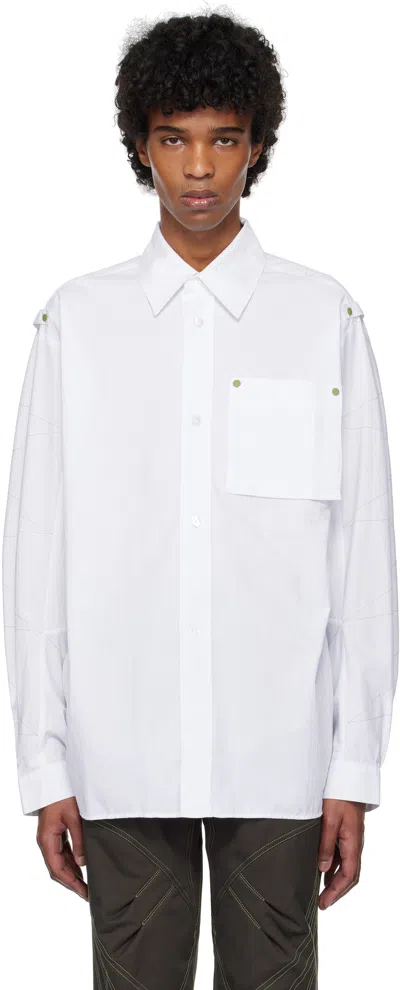 Kiko Kostadinov White Solva Shirt In White Stripes