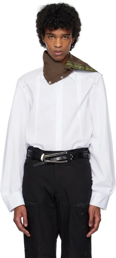 Kiko Kostadinov White Zafar Shirt In Striped White